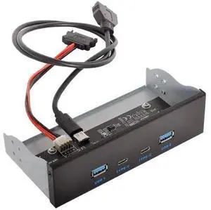 5.25" Front Panel CD-ROM Bay USB 3.0 & USB-C HUB 4 Ports Motherboard Adapter 5.25" Front Panel CD-ROM Bay USB 3.0 & USB-C HUB 4 Ports Motherboard Adapter