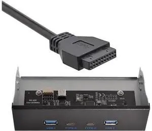 USB-C & USB 3.0 HUB 4 Ports Front Panel to Motherboard 20Pin Connector Cable for 5.25" CD-ROM Bay USB-C & USB 3.0 HUB 4 Ports Front Panel to Motherboard 20Pin Connector Cable for 5.25" CD-ROM Bay