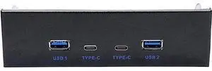 USB 3.2 10Gbps USB Front Panel Hub 5.25 inch Bay 2x Type-C and 2x USB-A 4 Ports USB Computer Case Expansion Adapter,USB 3.2 Motherboard Header 20Pin Key-A Type-E to 4 USB Splitter Adapter -2.6FT Cable USB 3.2 10Gbps USB Front Panel Hub 5.25 inch Bay 2x Type-C and 2x USB-A 4 Ports USB Computer Case Expansion Adapter,USB 3.2 Motherboard Header 20Pin Key-A Type-E to 4 USB Splitter Adapter -2.6FT Cable