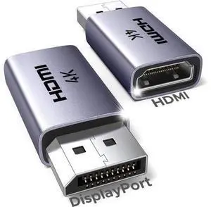 4K DisplayPort to HDMI 2-Pack Adapter Unidirectional Display Port 1.2 to HDMI 1.4 Male to Female Converter Aluminum Adapter Compatible with Desktop Laptop Monitor HDTV AMD NVIDIA 4K DisplayPort to HDMI 2-Pack Adapter Unidirectional Display Port 1.2 to HDMI 1.4 Male to Female Converter Aluminum Adapter Compatible with Desktop Laptop Monitor HDTV AMD NVIDIA