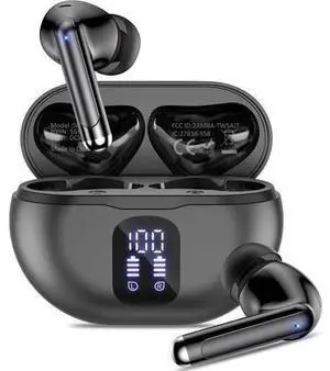 Bluetooth Headphones True Wireless Earbuds 50H Playback LED Power Display Earphones with Charging Case IPX7 Waterproof in-Ear Ear Buds with Mic for Smart Phone Computer Sports Blac Bluetooth Headphones True Wireless Earbuds 50H Playback LED Power Display Earphones with Charging Case IPX7 Waterproof in-Ear Ear Buds with Mic for Smart Phone Computer Sports Blac