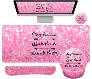 Long Mouse Pad XXL Ergonomic Desk Mat Gaming Set Keyboard Wrist Support Rest Mouse Pad Suitable for Office and Home (XXL Pink Set) Long Mouse Pad XXL Ergonomic Desk Mat Gaming Set Keyboard Wrist Support Rest Mouse Pad Suitable for Office and Home (XXL Pink Set)