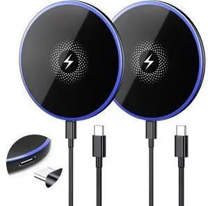 Wireless Charger 2Pack 6FT 15W Magnetic Wireless Charger Fast Charging Pad for Galaxy S25 Ultra/S24 FE/S23 Ultra/S22/S21/Z Google Pixel 9 8a 7a 8 7 Pro | Strong Magnet Technology Wireless Charger 2Pack 6FT 15W Magnetic Wireless Charger Fast Charging Pad for Galaxy S25 Ultra/S24 FE/S23 Ultra/S22/S21/Z Google Pixel 9 8a 7a 8 7 Pro | Strong Magnet Technology