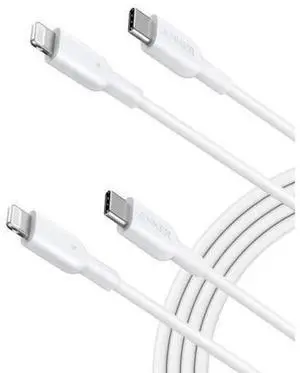 USB C to Lightning Cable MFi Certified Cable for iPhone 13 Pro 12 Pro Max 12 11 X XS Supports Power Delivery (6FT 2-Pack White) USB C to Lightning Cable MFi Certified Cable for iPhone 13 Pro 12 Pro Max 12 11 X XS Supports Power Delivery (6FT 2-Pack White)