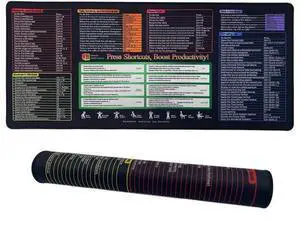 Efficiency Boost Excel Shortcut Keys Mouse Pad - Quick Reference Guide XXL Mouse Pad for Keyboard Shortcuts-90x40 Excelcut Efficiency Boost Excel Shortcut Keys Mouse Pad - Quick Reference Guide XXL Mouse Pad for Keyboard Shortcuts-90x40 Excelcut