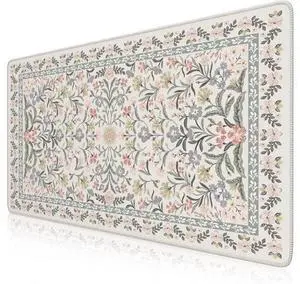 Desk Matt for Desktop Cute Desk Pad Mat XXL Large Mouse Pad Anti-Slip Big Mousepad with Stitched Edges Keyboard Pad for Computer(Gray Floral) Desk Matt for Desktop Cute Desk Pad Mat XXL Large Mouse Pad Anti-Slip Big Mousepad with Stitched Edges Keyboard Pad for Computer(Gray Floral)