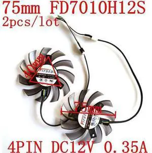 Laptop Fan Replacement Firstd FD7010H12S 75mm 4Pin 12V 0.35A for Graphics Video Card MSI R6790 Twin Frozr II 2 pcs/lot Laptop Fan Replacement Firstd FD7010H12S 75mm 4Pin 12V 0.35A for Graphics Video Card MSI R6790 Twin Frozr II 2 pcs/lot
