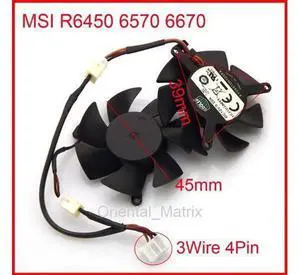 FY04510H12SAA 12V 0.2A 4Pin 3Wire 45mm 39*39*39mm For MSI R6450 6570 6670 Graphics / Video Card Cooler Cooling Fan FY04510H12SAA 12V 0.2A 4Pin 3Wire 45mm 39*39*39mm For MSI R6450 6570 6670 Graphics / Video Card Cooler Cooling Fan