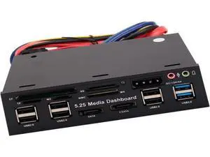 5.25 Inch USB 3.0 Hub with Card Reader for PC Front Panel - USB 3.0/2.0 Ports for Computer Case Optical Drive Bay 5.25 Inch USB 3.0 Hub with Card Reader for PC Front Panel - USB 3.0/2.0 Ports for Computer Case Optical Drive Bay