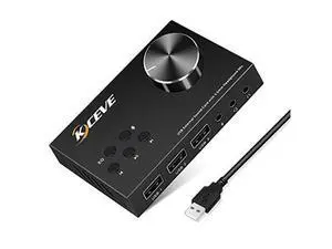 USB Volume Control Knob Multimedia Audio Controller, USB Hub with Audio Adapter, External Sound Card with 3.5mm Headphone Microphone Jack for Windows, Mac, Linux, PC, Laptop, Desktop USB Volume Control Knob Multimedia Audio Controller, USB Hub with Audio Adapter, External Sound Card with 3.5mm Headphone Microphone Jack for Windows, Mac, Linux, PC, Laptop, Desktop