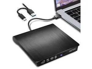 External CD/DVD Drive, Portable USB 3.0 & USB-C CD RW Drive, DVD Player, DVD Burner for Laptop, Desktop, Compatible with Windows 7/8/10/11, Mac, MacBook Pro/Air, Linux External CD/DVD Drive, Portable USB 3.0 & USB-C CD RW Drive, DVD Player, DVD Burner for Laptop, Desktop, Compatible with Windows 7/8/10/11, Mac, MacBook Pro/Air, Linux