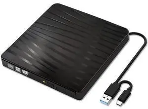 BDYING USB 3.0 External DVD Drive,Portable Slim USB 3.0&USB-C CD DVD +/-RW Drive Burner CD/DVD Player Writer,High Speed Transfer for Laptop MacBook Desktop iMac Mac OS Windows XP/7/8/10/Vista(Black) BDYING USB 3.0 External DVD Drive,Portable Slim USB 3.0&USB-C CD DVD +/-RW Drive Burner CD/DVD Player Writer,High Speed Transfer for Laptop MacBook Desktop iMac Mac OS Windows XP/7/8/10/Vista(Black)