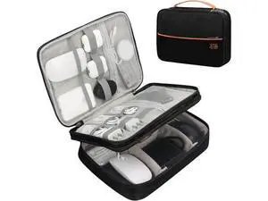 C Large Electronic Organizer, Double Layer Portable Waterproof Travel Cable Organizer Bag Pouch for Electronics Accessories, Travel Storage Bag for Tablet,Cable,Cord,Charger,Earphones(Black) C Large Electronic Organizer, Double Layer Portable Waterproof Travel Cable Organizer Bag Pouch for Electronics Accessories, Travel Storage Bag for Tablet,Cable,Cord,Charger,Earphones(Black)