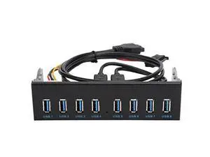 USB 3.0 Extension Front Panel, 19 Pin 8 Port Panel Computer Expansion Board, 5.25in Optical Drive Extension Front Panel Adapter for PC Computer USB 3.0 Extension Front Panel, 19 Pin 8 Port Panel Computer Expansion Board, 5.25in Optical Drive Extension Front Panel Adapter for PC Computer