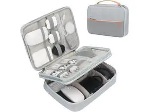 C Large Electronic Organizer, Double Layer Portable Waterproof Travel Cable Organizer Bag Pouch for Electronics Accessories, Travel Storage Bag for Tablet,Cable,Cord,Charger,Earphones(Grey) C Large Electronic Organizer, Double Layer Portable Waterproof Travel Cable Organizer Bag Pouch for Electronics Accessories, Travel Storage Bag for Tablet,Cable,Cord,Charger,Earphones(Grey)