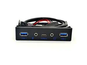 USB HUB 5 Port USB 3.1 TYPE-C USB 3.0 Front Panel HD Audio 3.5mm Earphone Jack Mic Expansion Adapter for Desktop 3.5" Floppy Bay USB HUB 5 Port USB 3.1 TYPE-C USB 3.0 Front Panel HD Audio 3.5mm Earphone Jack Mic Expansion Adapter for Desktop 3.5" Floppy Bay
