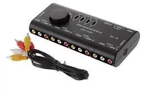 4 in 1 Out AV RCA Switch Box AV Audio Video Signal Switcher Splitter 4 Way Selector with RCA Cable For Television DVD VCD TV 4 in 1 Out AV RCA Switch Box AV Audio Video Signal Switcher Splitter 4 Way Selector with RCA Cable For Television DVD VCD TV