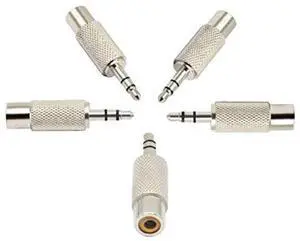 Rca To 3.5Mm Audio Adapter Metal 3.5Mm (1/8 Inch) Stereo Plug Male To Rca Female Jack Adaptor Connector(Silver)(5 Packs, 3-Pole) Rca To 3.5Mm Audio Adapter Metal 3.5Mm (1/8 Inch) Stereo Plug Male To Rca Female Jack Adaptor Connector(Silver)(5 Packs, 3-Pole)