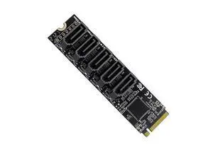 NVME M.2 NGFF M-Key PCI Express to SATA 3.0 6Gbps 5 Ports Adapter Converter Hard Drive Extension Card JMB585 2280 NVME M.2 NGFF M-Key PCI Express to SATA 3.0 6Gbps 5 Ports Adapter Converter Hard Drive Extension Card JMB585 2280