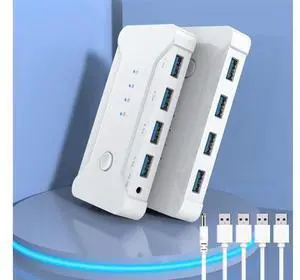 USB 3.0 Switch Selector 4 Port 4 Computers Peripheral USB Switcher Selector Hub for Mouse Keyboard Scanner Printer USB Disk PC USB KVM Switch with One Button Switch and 4 Pack USB Cable 1 DC Cable USB 3.0 Switch Selector 4 Port 4 Computers Peripheral USB Switcher Selector Hub for Mouse Keyboard Scanner Printer USB Disk PC USB KVM Switch with One Button Switch and 4 Pack USB Cable 1 DC Cable