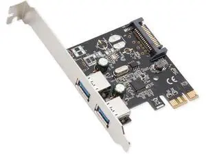 Syba USB 3.0 PCI-E x1 Adapter Card, 2 External USB 3.0 Type A Ports, Requires SATA Power, Renesas Chipset - SD-PEX20160 Syba USB 3.0 PCI-E x1 Adapter Card, 2 External USB 3.0 Type A Ports, Requires SATA Power, Renesas Chipset - SD-PEX20160