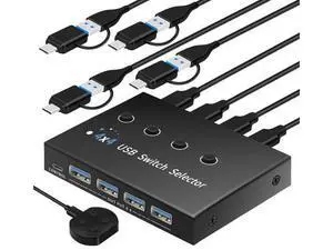 usb switch 3 computers 4 computers,usb switcher 2 computers share keyboard mouse switch, USB 3.0 switch USB-A&C cable usb c switch selector,usb km switch,With USB-A&C cable and desktop controller usb switch 3 computers 4 computers,usb switcher 2 computers share keyboard mouse switch, USB 3.0 switch USB-A&C cable usb c switch selector,usb km switch,With USB-A&C cable and desktop controller