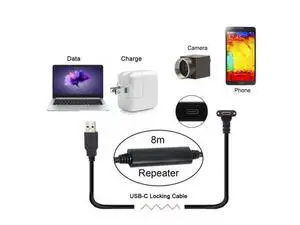FVH 8.0M Down Up Angled USB 3.1 Type-C Dual Screw Locking to USB3.0 Data GL3523 Repeater Cable 90 Degree for Camera Oculus Quest Link FVH 8.0M Down Up Angled USB 3.1 Type-C Dual Screw Locking to USB3.0 Data GL3523 Repeater Cable 90 Degree for Camera Oculus Quest Link
