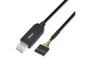 DTECH 6ft USB to TTL Serial Cable 3.3V 6 Pin UART Adapter Genuine FTDI FT232RL Chip Debug Cord Compatible with Windows 11 10 8 7 Linux MAC OS 6Pin 3v3 Level Signal 2.54mm Dupont Female Header DTECH 6ft USB to TTL Serial Cable 3.3V 6 Pin UART Adapter Genuine FTDI FT232RL Chip Debug Cord Compatible with Windows 11 10 8 7 Linux MAC OS 6Pin 3v3 Level Signal 2.54mm Dupont Female Header