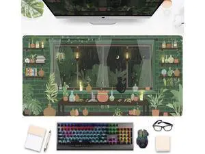 Cute Rainy Night Desk Mat Green Plants Desk Pad Anime Black Cat Kawaii Large Gaming Mouse Pad Moonlight Fireflies Deskmat Aesthetic Mousepad XXL Laptop Keyboard Pad for Women Desk 31.5x15.75 Cute Rainy Night Desk Mat Green Plants Desk Pad Anime Black Cat Kawaii Large Gaming Mouse Pad Moonlight Fireflies Deskmat Aesthetic Mousepad XXL Laptop Keyboard Pad for Women Desk 31.5x15.75