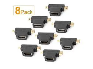 Micro HDMI to HDMI Adapter|HDMI to Mini HDMI Adapter|Micro HDMI to Mini HDMI Adapter,Mini and Micro HDMI to HDMI 2 in 1 T HDMI Coupler-8Pack Micro HDMI to HDMI Adapter|HDMI to Mini HDMI Adapter|Micro HDMI to Mini HDMI Adapter,Mini and Micro HDMI to HDMI 2 in 1 T HDMI Coupler-8Pack