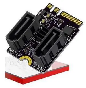 M.2 A+E to SATA 3 Adapter Card JM582 Chip 2 Port SATA III Revision Card Computer Accessories M.2 A+E to SATA 3 Adapter Card JM582 Chip 2 Port SATA III Revision Card Computer Accessories