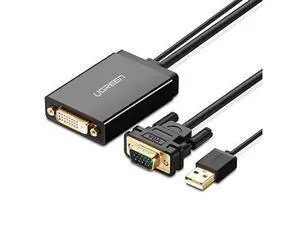 UGREEN MM119 1080P Full HD VGA to DVI Male to Female Adapter Cable for Computer, PC, Laptop, HDTV, Projector, DVD Graphics Card and More VGA / DVI Enabled Devices, Cable Length: 50cm UGREEN MM119 1080P Full HD VGA to DVI Male to Female Adapter Cable for Computer, PC, Laptop, HDTV, Projector, DVD Graphics Card and More VGA / DVI Enabled Devices, Cable Length: 50cm