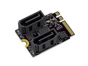 Riser Card M.2 (A+E Key) to 2-Port SATA3.0 Expansion Card Key A+E Wifi M.2 to SATA Adapter Card Drive JMB582 Riser Card M.2 (A+E Key) to 2-Port SATA3.0 Expansion Card Key A+E Wifi M.2 to SATA Adapter Card Drive JMB582