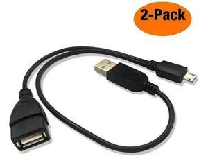 2-in-1 Micro USB to USB OTG Adapter (OTG Cable + TV's USB Power Cable) - 2 Pack 2-in-1 Micro USB to USB OTG Adapter (OTG Cable + TV's USB Power Cable) - 2 Pack