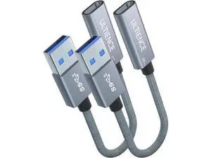 USB to USB C Cable Adapter 2 Pack USB C Female to USB A Male Adapter - 10Gbps Data Transfer 60W Fast Charging Type-C 3.2 Converter Compatible with Laptops PCs Flash Drives (0.41 Ft Grey) USB to USB C Cable Adapter 2 Pack USB C Female to USB A Male Adapter - 10Gbps Data Transfer 60W Fast Charging Type-C 3.2 Converter Compatible with Laptops PCs Flash Drives (0.41 Ft Grey)