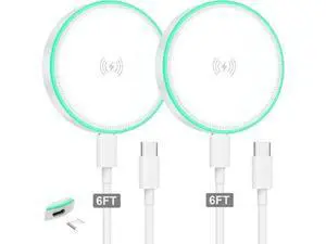 MagSafe Charger 2Pack 15W Magnetic Wireless Charger Fast Charging Pad with 6FT USB C to USB C Cable Compatible with iPhone 16/15/14/13/12 Series & AirPods 3/2/Pro | Strong Magnet Technology MagSafe Charger 2Pack 15W Magnetic Wireless Charger Fast Charging Pad with 6FT USB C to USB C Cable Compatible with iPhone 16/15/14/13/12 Series & AirPods 3/2/Pro | Strong Magnet Technology