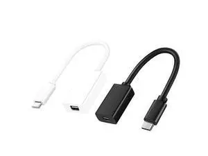 2 Pcs Thunderbolt 3 USB 3.1 To Thunderbolt 2 Adapter Cable For Windows Mac OS BH, White & Black 2 Pcs Thunderbolt 3 USB 3.1 To Thunderbolt 2 Adapter Cable For Windows Mac OS BH, White & Black