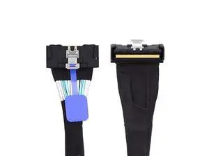PCI-E 5.0 Mini Cool Edge IO MCIO PCI-E MCIO 74Pin Male to Slimline SAS 8i 74Pin Male Extender Angled Cable 1.15ft PCI-E 5.0 Mini Cool Edge IO MCIO PCI-E MCIO 74Pin Male to Slimline SAS 8i 74Pin Male Extender Angled Cable 1.15ft