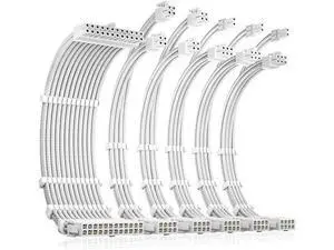 Antec Power Supply Sleeved Cable, PSU Extension Cable Kit / 1x24pin ATX / 2x8pin (4+4) EPS / 3x8pin (6+2) PCI-E, 30cm Length with Combs, Dual EPS White (White Connector) Antec Power Supply Sleeved Cable, PSU Extension Cable Kit / 1x24pin ATX / 2x8pin (4+4) EPS / 3x8pin (6+2) PCI-E, 30cm Length with Combs, Dual EPS White (White Connector)