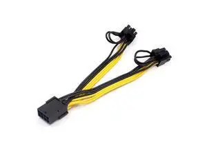 BGNing 8pin to Dual PCIe 8 Pin (6+2) Graphics Card PCI-E Cable 8p Female to 2 Port Male Power Splitter Cable GPU 18AWG Wire BGNing 8pin to Dual PCIe 8 Pin (6+2) Graphics Card PCI-E Cable 8p Female to 2 Port Male Power Splitter Cable GPU 18AWG Wire