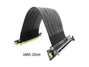 Full Speed PCI-e 3.0 16X PCIE X16 Graphics Card Extension Cable for GPU AI Server ATX ITX Chassis PC Case Compatible with NR200(Black 90 degree 15cm) Full Speed PCI-e 3.0 16X PCIE X16 Graphics Card Extension Cable for GPU AI Server ATX ITX Chassis PC Case Compatible with NR200(Black 90 degree 15cm)