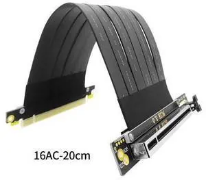 Full Speed PCI-e 3.0 16X PCIE X16 Graphics Card Extension Cable for GPU AI Server ATX ITX Chassis PC Case Compatible with NR200(Black 90 degree 20cm) Full Speed PCI-e 3.0 16X PCIE X16 Graphics Card Extension Cable for GPU AI Server ATX ITX Chassis PC Case Compatible with NR200(Black 90 degree 20cm)