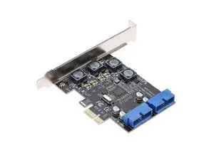 Super Speed PCI Express to Dual 20 Pin USB 3.0 Controller Card PCI-E X1 to 2 Ports USB 3.0 Header With Low Profile Bracket Super Speed PCI Express to Dual 20 Pin USB 3.0 Controller Card PCI-E X1 to 2 Ports USB 3.0 Header With Low Profile Bracket