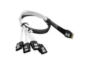 NGFF Slim Line SAS 4.0 SFF-8654 4i 38pin Host to 4 SATA 7pin Target Hard Disk Fanout Raid Cable 50cm NGFF Slim Line SAS 4.0 SFF-8654 4i 38pin Host to 4 SATA 7pin Target Hard Disk Fanout Raid Cable 50cm