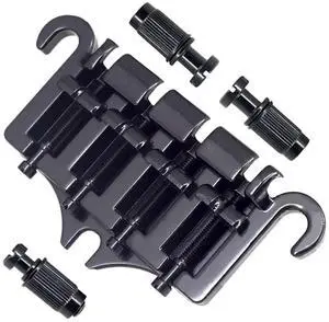 3 Point 4 String Bass Bridge Tailpiece Zinc Alloy Bridges With Saddle Replacement Parts for Gibson Style Bass(Black) 3 Point 4 String Bass Bridge Tailpiece Zinc Alloy Bridges With Saddle Replacement Parts for Gibson Style Bass(Black)