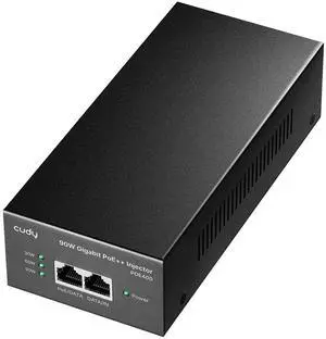 POE400 90W Gigabit Ultra PoE++ Injector Adapter, IEEE 802.3 bt /802.3at/802.3af Compliant, Up to 90W Ultra Power Supply, 10/100/1000Mbps Shielded RJ-45, Plug & Play, Metal housing POE400 90W Gigabit Ultra PoE++ Injector Adapter, IEEE 802.3 bt /802.3at/802.3af Compliant, Up to 90W Ultra Power Supply, 10/100/1000Mbps Shielded RJ-45, Plug & Play, Metal housing