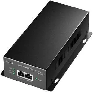 90 Watts Gigabit PoE++ Injector, 1000Mbps PoE Adapter, 90W Power Budget, PoE++ Adapter, IEEE 802.3af / 802.3at/802.3bt Compliant, 54V, Metal Housing, POE350 90 Watts Gigabit PoE++ Injector, 1000Mbps PoE Adapter, 90W Power Budget, PoE++ Adapter, IEEE 802.3af / 802.3at/802.3bt Compliant, 54V, Metal Housing, POE350