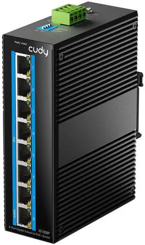 8 Port Gigabit PoE Industrial Network Switch, 802.3 at/af PoE, DIN-Rail Switch IP40 Rated, Polarity Reverse Protection, Short Circuit Protection, Broadcast Storm Prevention, IG1008P 8 Port Gigabit PoE Industrial Network Switch, 802.3 at/af PoE, DIN-Rail Switch IP40 Rated, Polarity Reverse Protection, Short Circuit Protection, Broadcast Storm Prevention, IG1008P