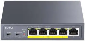 GS1005P 5 Port Gigabit PoE Switch, 4 PoE+ @60W, Desktop/Wall, Plug and Play, Sturdy Metal w/ Shielded Ports, Fanless, Traffic Optimization GS1005P 5 Port Gigabit PoE Switch, 4 PoE+ @60W, Desktop/Wall, Plug and Play, Sturdy Metal w/ Shielded Ports, Fanless, Traffic Optimization