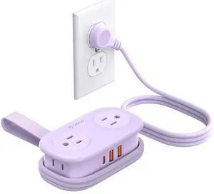 Purple Travel Power Strip PD20W with 4 AC Outlets 3 USB Ports (1 USB-C), 4FT Flat Plug Extension Cord, Compact Portable Design for Business Travel, Cruise Ship Essentials-AP3 Purple Travel Power Strip PD20W with 4 AC Outlets 3 USB Ports (1 USB-C), 4FT Flat Plug Extension Cord, Compact Portable Design for Business Travel, Cruise Ship Essentials-AP3